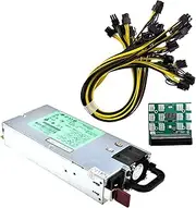 KAVJU 1 Kit DPS-1200FB A 1200W PSU Power Supply+ Breakout Board + 12pcs 6pin-to-8pin Cables Mining BTC ETH Switching