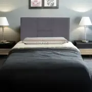 Linen Fabric Single Bed Headboard Bedhead Bedroom Furniture - Grey