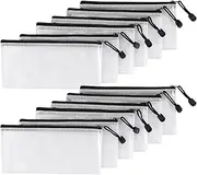 12Pcs Mesh Zipper Pouch,9x4.4 Inches Durable Pouches,Organizing Storage with Zipper for Bill,File and Travel,Multi-Purpose Stationery Pouch