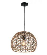 CANAMO Interior Natural Hemp Rope & Black Hardware Pendant Light- Wine Glass