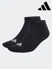adidas Black Cushioned Low Cut Socks 3 Pack (D30468) | $23