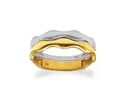 Bevilles Organic Stack Two Tone Ring in 9ct Yellow Gold