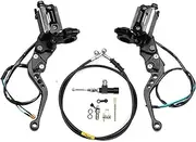 BWPEXZ Universal 22mm 7/8'' Moto Brake Pump Lever Handle Hydraulic Clutch Pump Master Cylinder Racing Hose(Black)