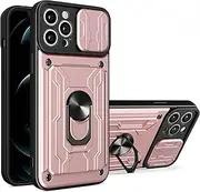 Compatible with Samsung Galaxy A73 5G Case,Slide Lens Shockproof Case Compatible with Samsung Galaxy A73 5G Card Holder Slot Ring Kickstand 2 in 1 Phone Case Cover Fen