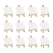 4x2.8" Canvas Boards for Painting, 12Pack Cotton Wood Frame Blank Canvas Panel