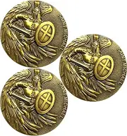 CYOUNG Saint Michael Guardian Angel Challenge Coin - Divine Protection Bible Verse Pocket Token Military Gift (Pack of 3)