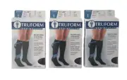 3 TRUFORM 15 - 20 Below Knee Compression Stocking Black # 9808BL-D Closed Toe