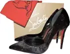 Christian Louboutin IRIZA 100 Pumps Velvet Papillon Half D'Orsay Heels Shoes 41