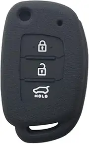 WSWJDW Silicone Car Key Case Cover Keychain Key Bag, Fit for Hyundai Solaris Creta ix25 Kona Tucson Sonata i40 Elantra ix35 i20 ix45 2019,Black