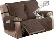 Genina Waterproof Recliner Couch Cover, Non-Slip, Sofa Cover for Reclining Couch 2 Seat, Washable Couch Cover Loveseat Furniture Protector Cover for Pets Dogs Kids (Chocolate, Recliner Loveseat)