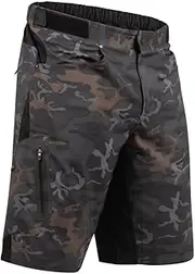 [ZOIC] Men's Ether Camo Mountain Bike MTB Cycle Riding Short Relaxed Fit 12 inch Inseam, UPF 50+