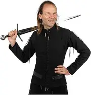 [Mythrojan] Late Medieval Padded Arming Doublet Gambeson with Brass Aiglets, Ideal for Knightly Medieval Reenactment LARP
