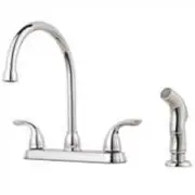ProFlo Two Handle Gooseneck Kitchen Faucet with Spray Chrome