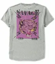 $385 Buffalo David Bitton Men'S Gray Crew-Neck Short Sleeve Graphic T Shirt S