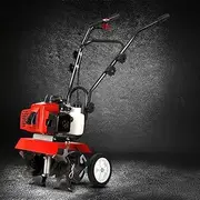Giantz Tiller Cultivator, 88CC Garden Electric Lawn Scarifier Rotary Tillers Soil Rake Digger Outdoor Gardening Tool, 10000RPM 4 Blades Foldable Adjustable Tilling Depth Red