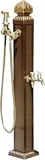 Snaweo Outdoor Retro Post Garden Water Column, Freestanding Vertical Garden Water, Freeze Crack YardWater Dispenser Hydrant for Car Washing and Watering(Brass C)