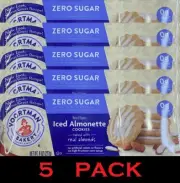 Voortman Bakery ZERO SUGAR ICED ALMONETTE Cookies 8 Oz Pack SUGAR FREE - 5 PACK