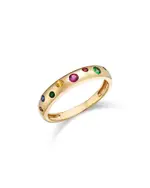Bloomingdale's Fine Collection Rainbow Sapphire & Tsavorite Band in 14K Yellow Gold
