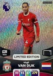Panini Premier League 2023 2024 Virgil Van Dijk Limited Edition Card