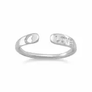 Love Heart Ring Adjustable from sizes 3 to 6 Rhodium on Sterling Silver - Non...