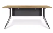 Lux Novara Office Desk Writing Table Zebrano / Black 1800 x 900mm