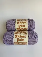 Vtg (2) Elefant Cord Macrame Light Lilac Textured Herculon Olefin Fiber 50 Yds