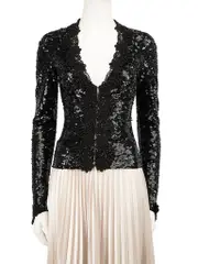 Black Beaded Sequinned Jacket