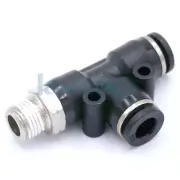 5pcs Fit Tube O.D 1/4" -1/8" NPT Male Side Tee Branch Connector Pushfit Fitting