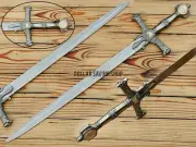 Custom Handmade 38" Long Medieval Knight Templar High Carbon Blade Sword.