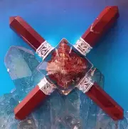 RED JASPER PYRAMID, ORGONE RED JASPER PYRAMID ENERGY GENERATOR & FLOWER OF LIFE