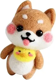 Angoily Plush Dog DIY Needle Felting Kit Complete Craft for Beginners for Adults Fun Art Project for Home Decor Present for Akita Lovers
