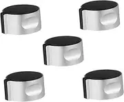 KICHOUSE 5Pcs Gas Stove Off Knob Durable Metal Replacement Buttons for Home Kitchen Cooking Easy Installation Compatible with Various Gas Cooktops