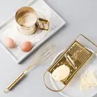 Stainless Steel Milk Frother Golden Cooking Egg Beater Whisk Blender Mixer