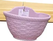 LeoLeozz Deck Outdoor Railing,Flower Boxes for Railings - Hangable Flower Pots, Iron Wall Planter Indoor Outdoor for Railing Fence Balcony Garden (Pink)