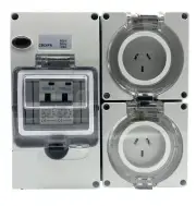 RCD Protected 10A AMP 2x 3 Pin Sockets Outlet Weather Proof IP66 Switchboard