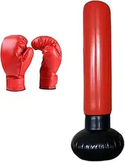 Generic Inflatable Boxing Bag with Boxing Gloves Fitness Tool Sturdy Boxing Device Inflatable Punching Toy for Kickboxing Practicing