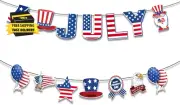 Happy 4Th of July Banner American Independence Day Party Hanging Decorations Mem