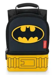 Batman Thermos Dual Compartment Drop Bottom Insulated Lunch Bag - Lunchbox