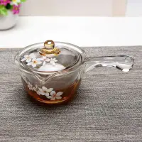 在飛比找蝦皮購物優惠-臺灣YAMA亞美耐熱厚玻璃側把茶壺過濾尖嘴花草茶具300毫升