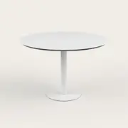 Recess Low Cafe Table | Round Meeting Table | Collaboration Desk, White / White