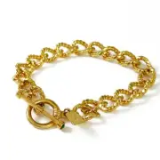 Vintage Bracelet Gold Mantel Toggle KEYES Vintage Accessories Made in Canada
