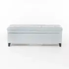 Noble House Bedroom Benches 18.25"Hx20.5"W Polyester Light Sky Blue+Dark Brown