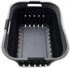 42L Collapsible Plastic Laundry Basket- Space Saving Hamper/Basket in Black/Grey