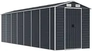 vidaXL Galvanized Steel Garden Shed Anthracite – Rust-Resistant Outdoor Storage Space for Garden Tools, Furniture, & Equipment with Ventilated Design & Sloping Roof.