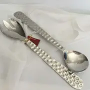 Salad Servers Stainless steel Hammered Look New