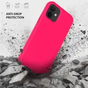 ZUSLAB iPhone 12 Case Nano Silicone Shockproof Rubber Bumper Cover for Apple (2020) - Hot Pink