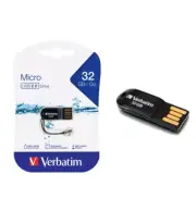 2 X Verbatim Micro USB Flash Drive 32GB Store N Go 44051 Free Shipping