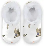 [Caihoyu] Kids Girls Boys Closed Back House Slippers Fuzzy Fleece Non-Slip Comfortable Portable Slippers Indoor Outdoor Winter Bedroom