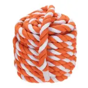 Natural Twisted Cotton Rope 1 Inch x 50 Feet Tug of War Rope, Orange White