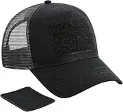 [Beechfield] Patch Snapback Trucker Cap (UK Size: One Size) (Black)